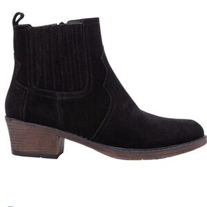 Propet Reese Western Black Suede Ankle Boots Size 10 Wide